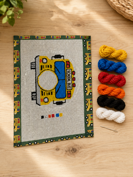 School Bus Tag Needlepoint Canvas