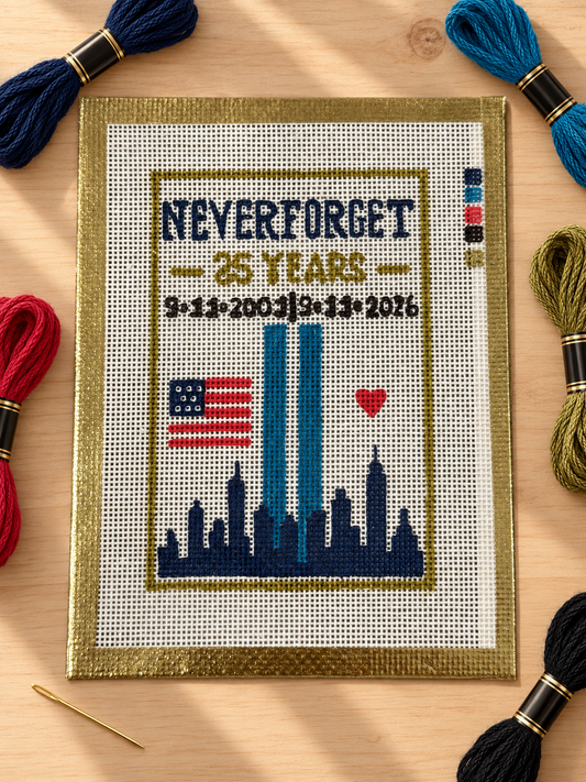 🇺🇸Never Forget — 25th Anniversary 9/11 Needlepoint Canvas 🇺🇸