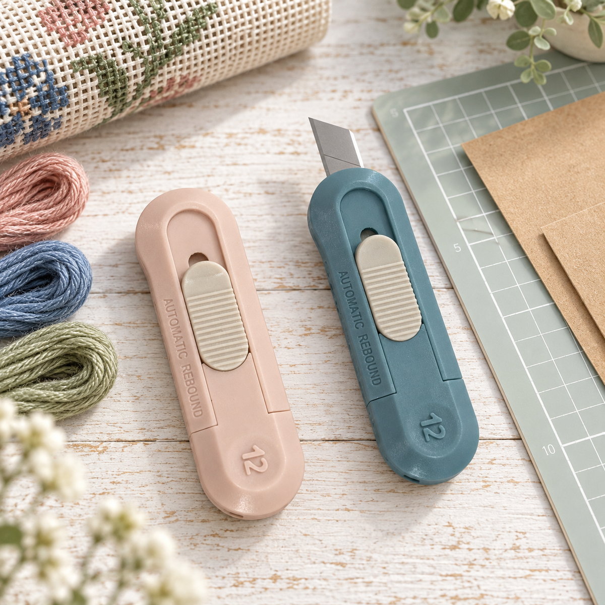 Automatic-Rebound Retractable Utility Knife