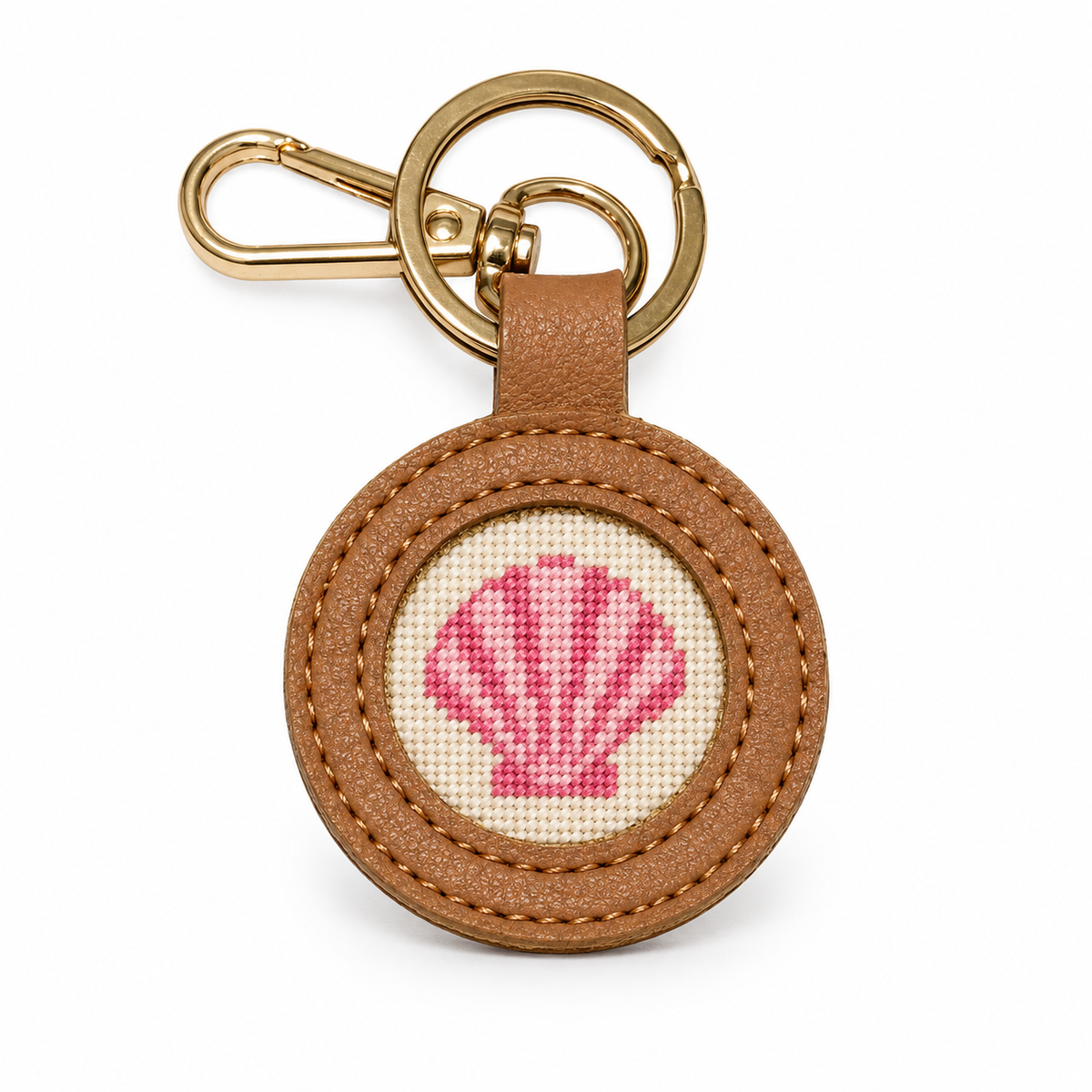 Self-Finishing Leather Needlepoint Keychain