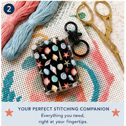 Coastal Stitch Stash Keychain- Magnetic Needle & Tool Case