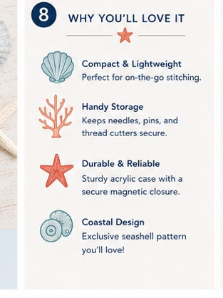 Coastal Stitch Stash Keychain- Magnetic Needle & Tool Case