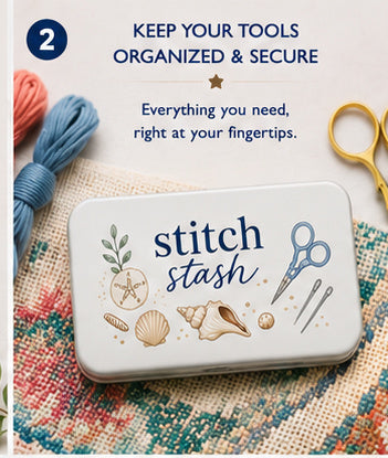 Stitch Stash Tin | Needlepoint Essentials Storage Tin
